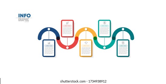 ilustración vectorial Plantilla de diseño infográfico con iconos y 5 opciones o pasos. Se puede usar para procesos, presentaciones, diseño, banner, gráfico de información.