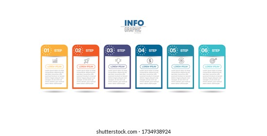 vector illustration Infographic design template with icons and 6 options or steps. Can be used for process, presentations, layout, banner,info graph.