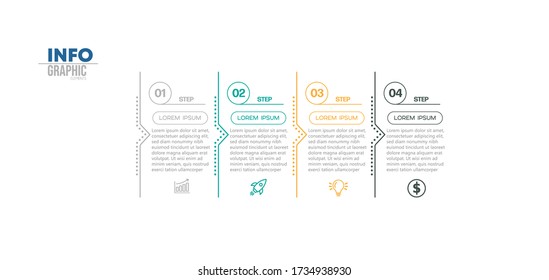 vector illustration Infographic design template with icons and 4 options or steps. Can be used for process, presentations, layout, banner,info graph.