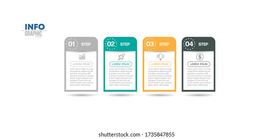 vector illustration Infographic design template with icons and 4 options or steps. Can be used for process, presentations, layout, banner,info graph.