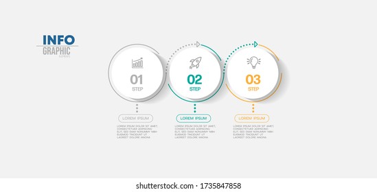 vector illustration Infographic design template with icons and 3 options or steps. Can be used for process, presentations, layout, banner,info graph.