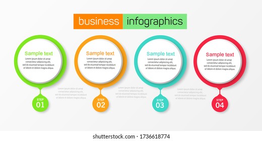 Vector illustration Infographic design template with  4 options or steps. Can be used for process, presentations, layout, banner