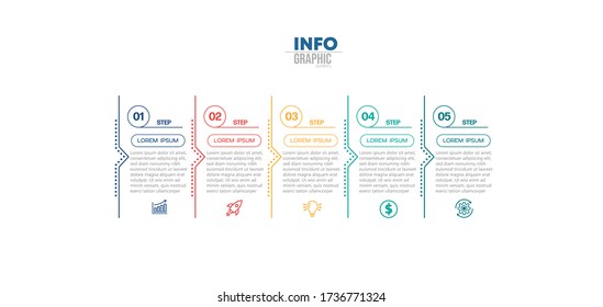 vector illustration Infographic design template with icons and 5 options or steps. Can be used for process, presentations, layout, banner,info graph.