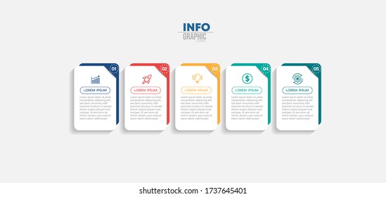 vector illustration Infographic design template with icons and 5 options or steps. Can be used for process, presentations, layout, banner,info graph.