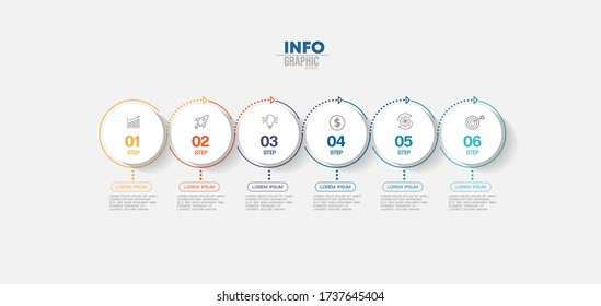 vector illustration Infographic design template with icons and 6 options or steps. Can be used for process, presentations, layout, banner,info graph.