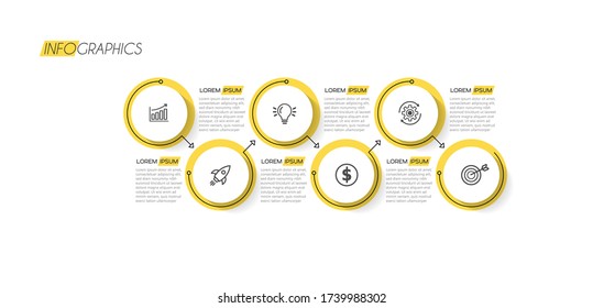 ilustración vectorial Plantilla de diseño infográfico con iconos y 6 opciones o pasos. Se puede usar para procesos, presentaciones, diseño, banner, gráfico de información.