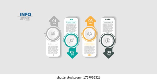 vector illustration Infographic design template with icons and 4 options or steps. Can be used for process, presentations, layout, banner,info graph.