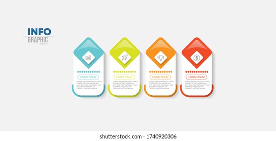 vector illustration Infographic design template with icons and 4 options or steps. Can be used for process, presentations, layout, banner,info graph.