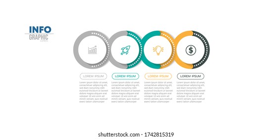 vector illustration Infographic design template with icons and 4 options or steps. Can be used for process, presentations, layout, banner,info graph.