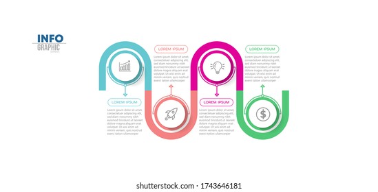 vector illustration Infographic design template with icons and 4 options or steps. Can be used for process, presentations, layout, banner,info graph.
