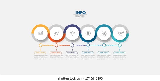 vector illustration Infographic design template with icons and 6 options or steps. Can be used for process, presentations, layout, banner,info graph.