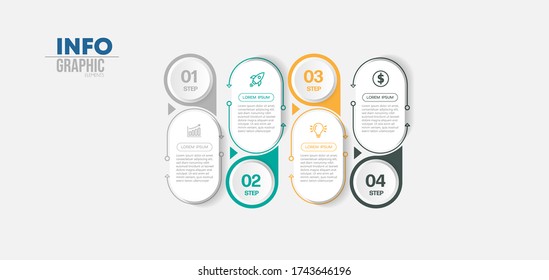 vector illustration Infographic design template with icons and 4 options or steps. Can be used for process, presentations, layout, banner,info graph.
