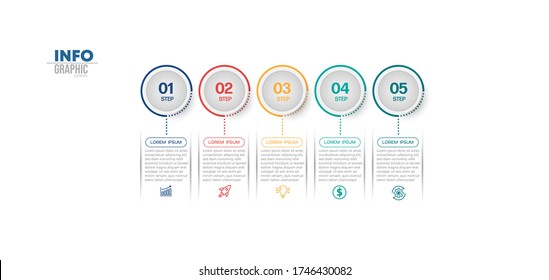 vector illustration Infographic design template with icons and 5 options or steps. Can be used for process, presentations, layout, banner,info graph.