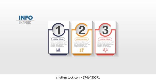 vector illustration Infographic design template with icons and 3 options or steps. Can be used for process, presentations, layout, banner,info graph.