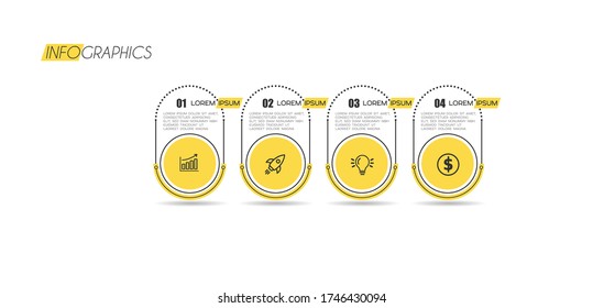 vector illustration Infographic design template with icons and 4 options or steps. Can be used for process, presentations, layout, banner,info graph.