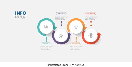 vector illustration Infographic design template with icons and 4 options or steps. Can be used for process, presentations, layout, banner,info graph.