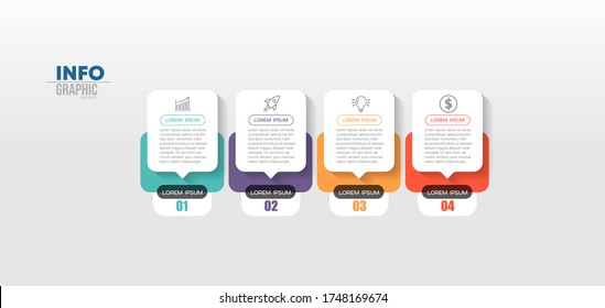 vector illustration Infographic design template with icons and 4 options or steps. Can be used for process, presentations, layout, banner,info graph.