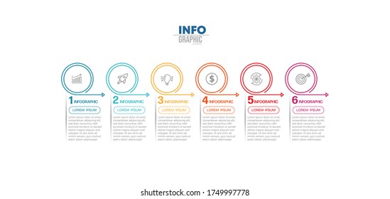 vector illustration Infographic design template with icons and 6 options or steps. Can be used for process, presentations, layout, banner,info graph.