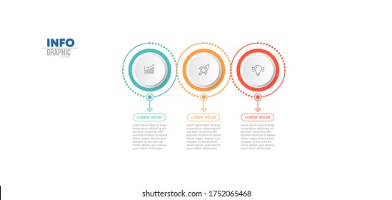 vector illustration Infographic design template with icons and 3 options or steps. Can be used for process, presentations, layout, banner,info graph.