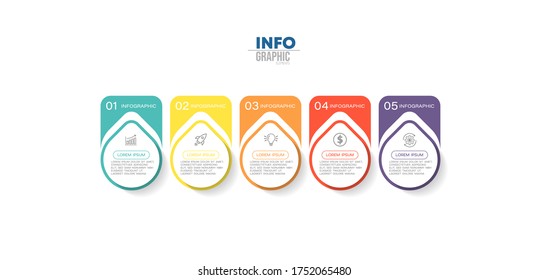 vector illustration Infographic design template with icons and 5 options or steps. Can be used for process, presentations, layout, banner,info graph.