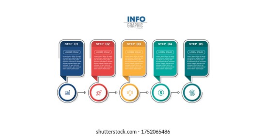 vector illustration Infographic design template with icons and 5 options or steps. Can be used for process, presentations, layout, banner,info graph.