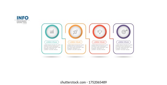 vector illustration Infographic design template with icons and 4 options or steps. Can be used for process, presentations, layout, banner,info graph.