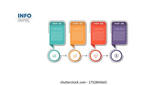 vector illustration Infographic design template with icons and 4 options or steps. Can be used for process, presentations, layout, banner,info graph.