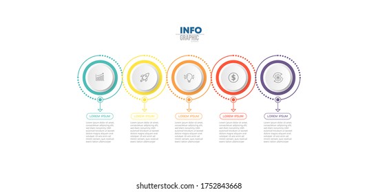 vector illustration Infographic design template with icons and 5 options or steps. Can be used for process, presentations, layout, banner,info graph.