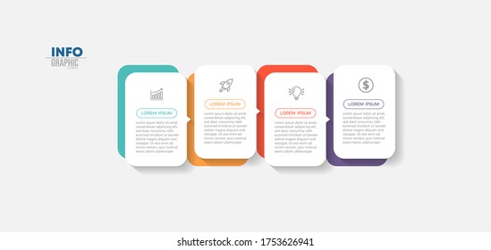 vector illustration Infographic design template with icons and 4 options or steps. Can be used for process, presentations, layout, banner,info graph.
