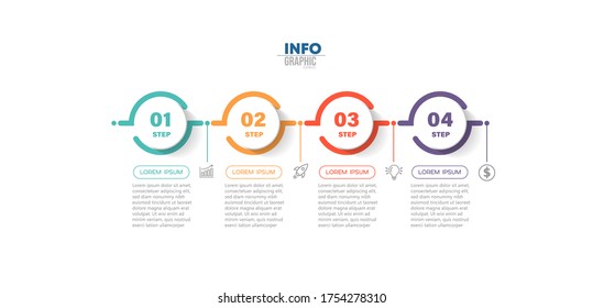 vector illustration Infographic design template with icons and 4 options or steps. Can be used for process, presentations, layout, banner,info graph.