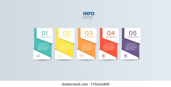 vector illustration Infographic design template with icons and 5 options or steps. Can be used for process, presentations, layout, banner,info graph.