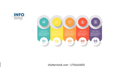 vector illustration Infographic design template with icons and 5 options or steps. Can be used for process, presentations, layout, banner,info graph.