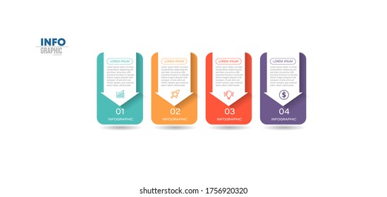 vector illustration Infographic design template with icons and 4 options or steps. Can be used for process, presentations, layout, banner,info graph.