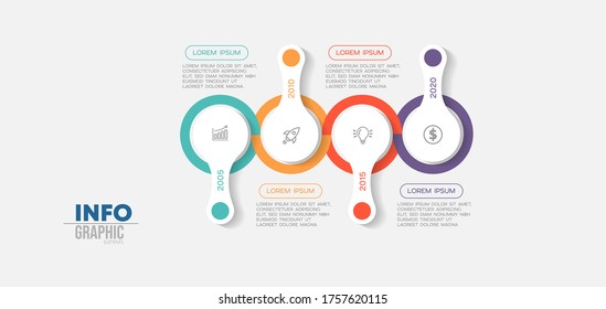 vector illustration Infographic design template with icons and 4 options or steps. Can be used for process, presentations, layout, banner,info graph.