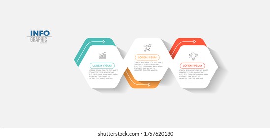 Vektorgrafik Infografische Design-Vorlage mit Symbolen und 3 Optionen oder Schritte. Kann für Prozess, Präsentationen, Layout, Banner, Infografik verwendet werden.