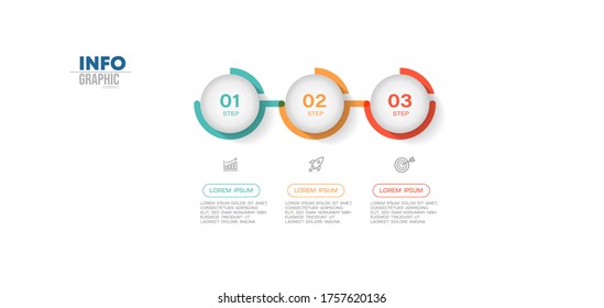 vector illustration Infographic design template with icons and 3 options or steps. Can be used for process, presentations, layout, banner,info graph.