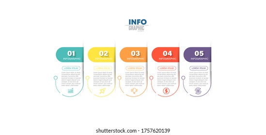 vector illustration Infographic design template with icons and 5 options or steps. Can be used for process, presentations, layout, banner,info graph.
