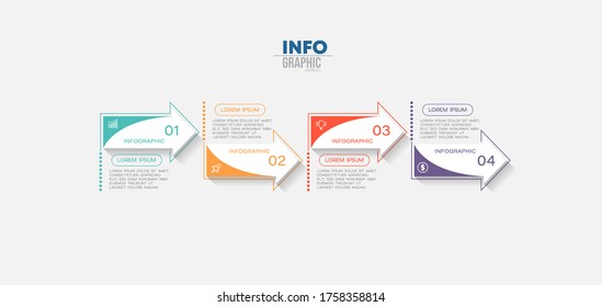 vector illustration Infographic design template with icons and 4 options or steps. Can be used for process, presentations, layout, banner,info graph.