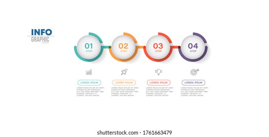 vector illustration Infographic design template with icons and 4 options or steps. Can be used for process, presentations, layout, banner,info graph.