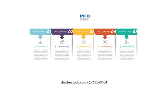 vector illustration Infographic design template with icons and 5 options or steps. Can be used for process, presentations, layout, banner,info graph.