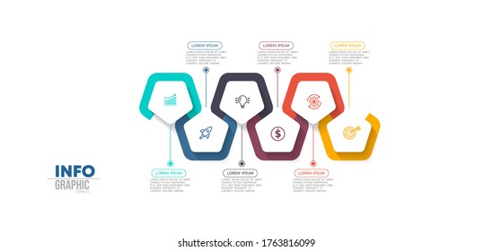 vector illustration Infographic design template with icons and 6 options or steps. Can be used for process, presentations, layout, banner,info graph.