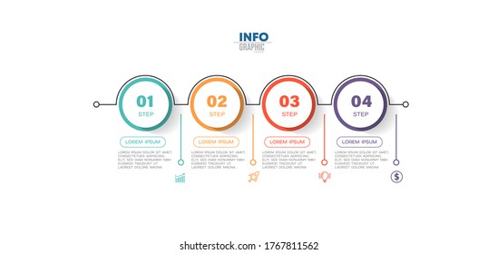 vector illustration Infographic design template with icons and 4 options or steps. Can be used for process, presentations, layout, banner,info graph.