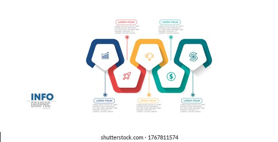 vector illustration Infographic design template with icons and 5 options or steps. Can be used for process, presentations, layout, banner,info graph.