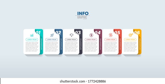 vector illustration Infographic design template with icons and 6 options or steps. Can be used for process, presentations, layout, banner,info graph.