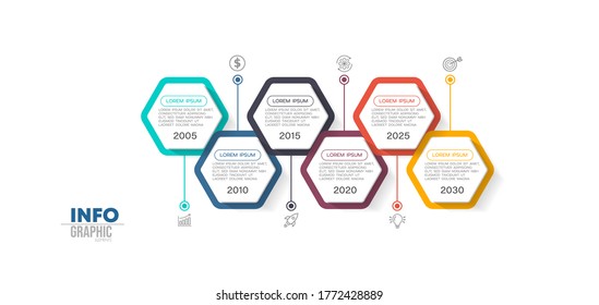 ilustración vectorial Plantilla de diseño infográfico con iconos y 6 opciones o pasos. Se puede usar para procesos, presentaciones, diseño, banner, gráfico de información.
