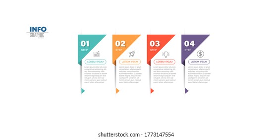 vector illustration Infographic design template with icons and 4 options or steps. Can be used for process, presentations, layout, banner,info graph.