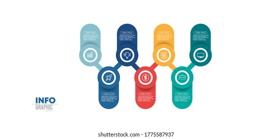 vector illustration Infographic design template with icons and 7 options or steps. Can be used for process, presentations, layout, banner,info graph.