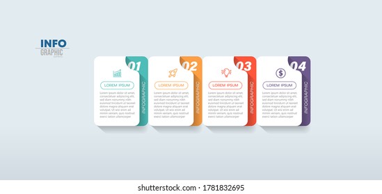 vector illustration Infographic design template with icons and 4 options or steps. Can be used for process, presentations, layout, banner,info graph.