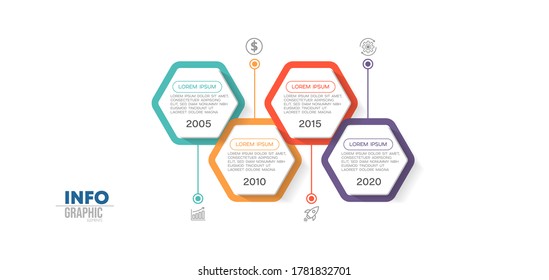 ilustración vectorial Plantilla de diseño infográfico con iconos y 4 opciones o pasos. Se puede usar para procesos, presentaciones, diseño, banner, gráfico de información.