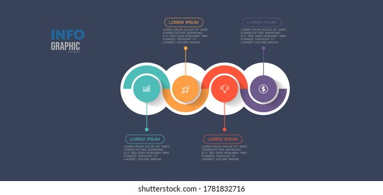 vector illustration Infographic design template with icons and 4 options or steps. Can be used for process, presentations, layout, banner,info graph.